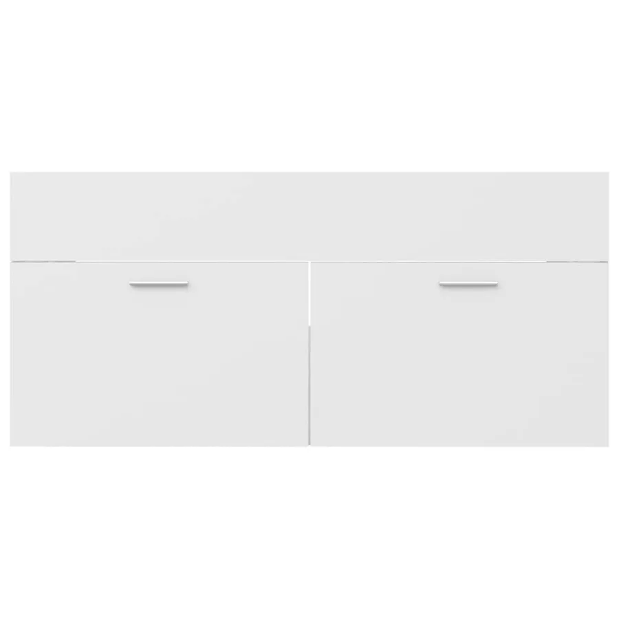 Ensemble de meubles de salle de bain 2pcs blanc bois ingénierie - 9