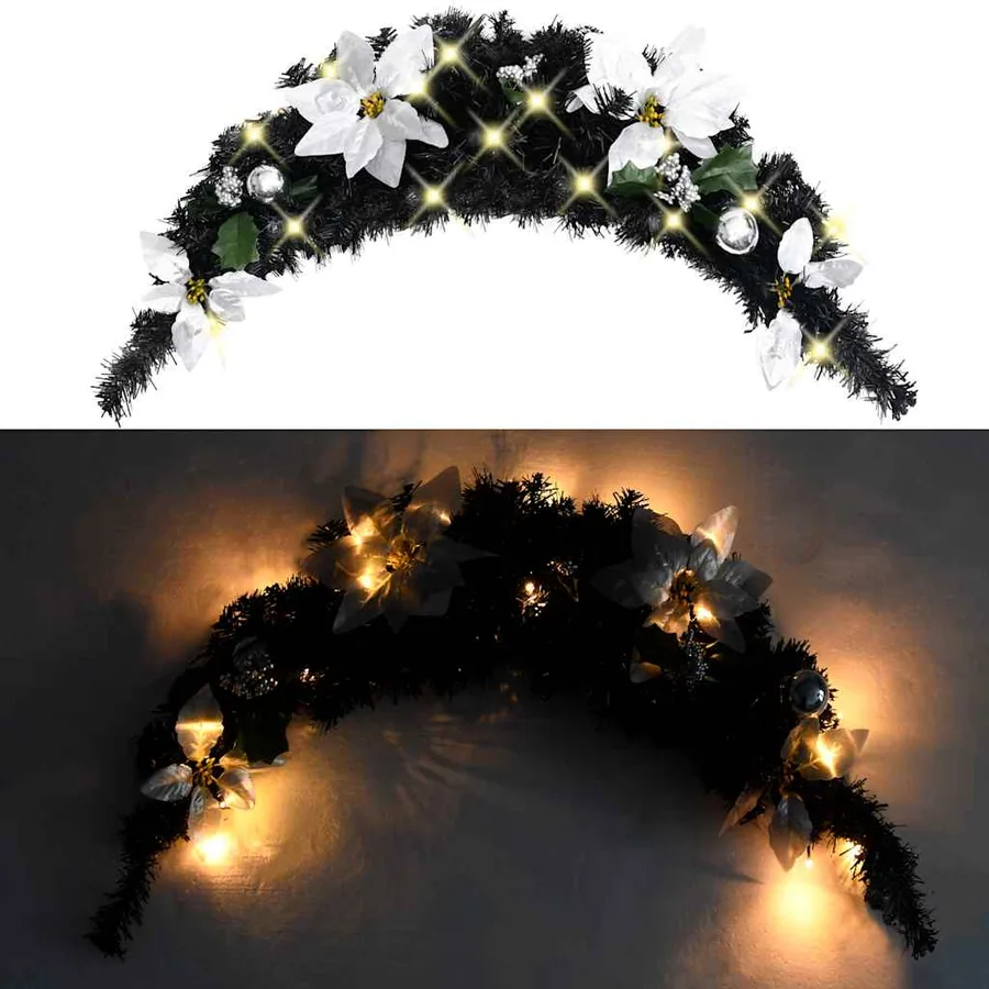 Arche de Noël avec lumières LED Noir 90 cm PVC - 2