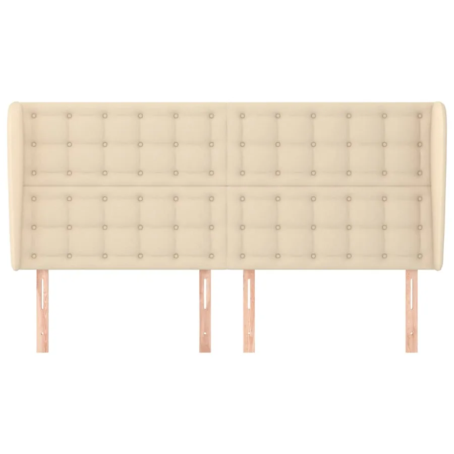 Tête de lit avec oreilles Crème 163x23x118/128 cm Tissu - 3