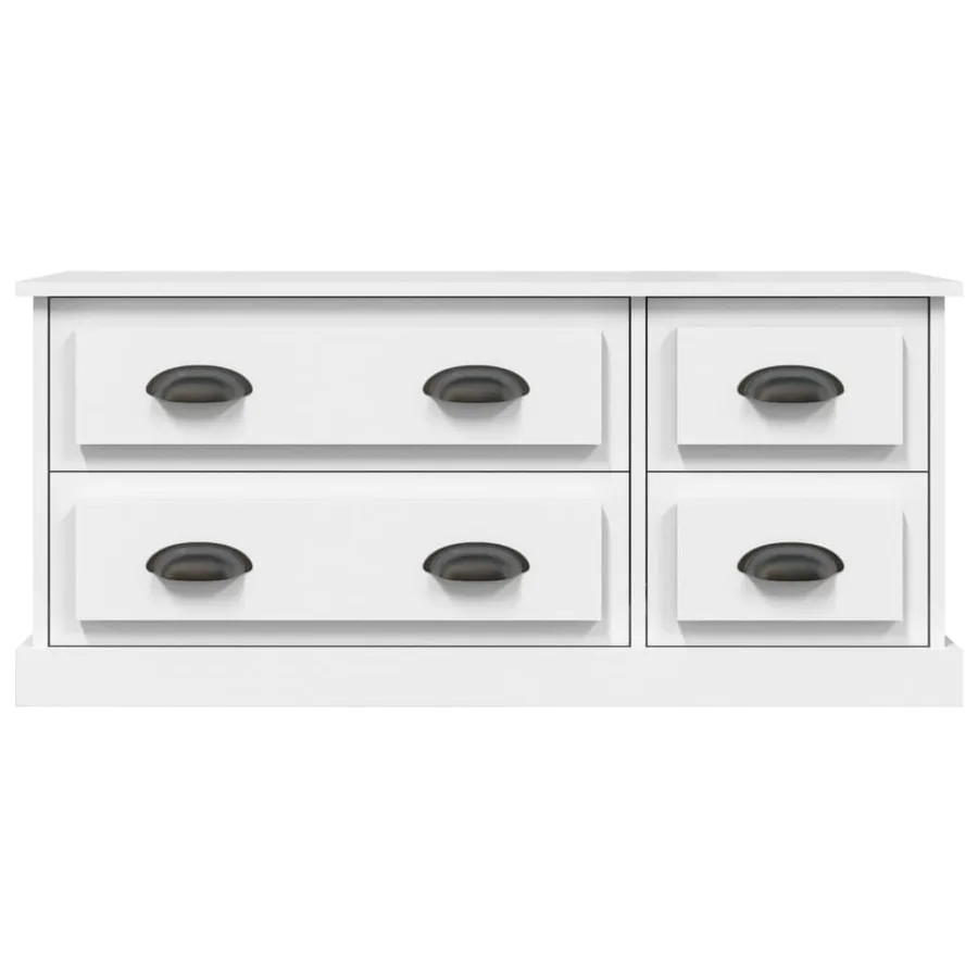 Meuble TV blanc 100x35,5x45 cm bois d'ingénierie - 6