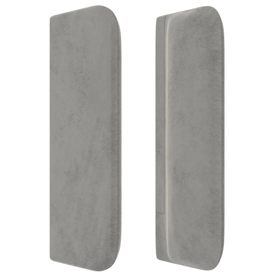 Tête de lit avec oreilles Gris clair 163x16x78/88 cm Velours - 4