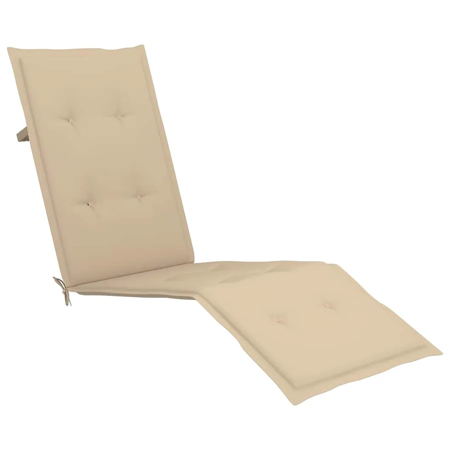 Chaise longue d'extérieur repose-pied et coussin Acacia solide - 6