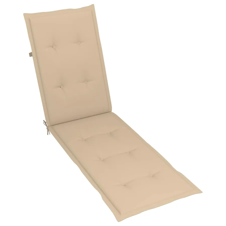 Chaise longue d'extérieur repose-pied et coussin Acacia solide - 7