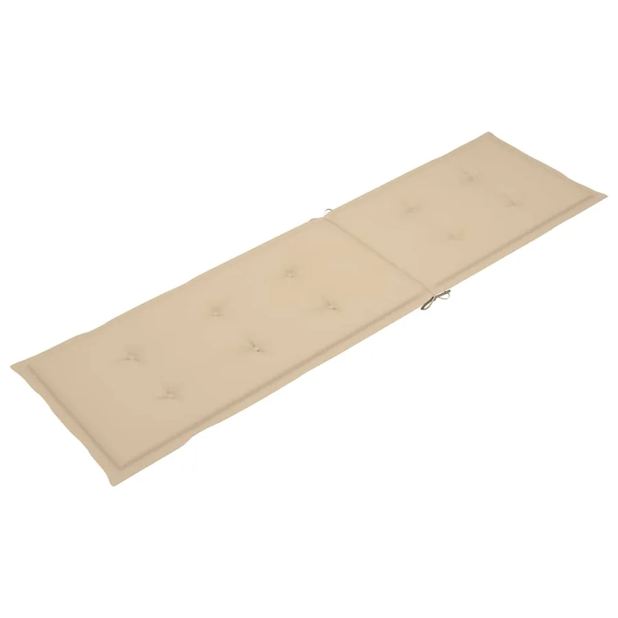 Chaise longue d'extérieur repose-pied et coussin Acacia solide - 8