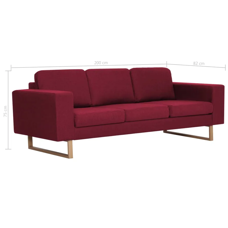 Ensemble de canapé 2 pcs Tissu Rouge bordeaux - 12