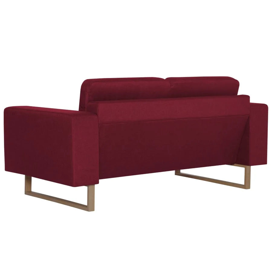 Ensemble de canapé 2 pcs Tissu Rouge bordeaux - 8
