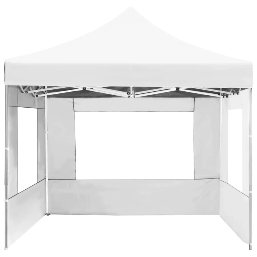 Tente de réception pliable avec parois Aluminium 4,5x3 m Blanc - 5