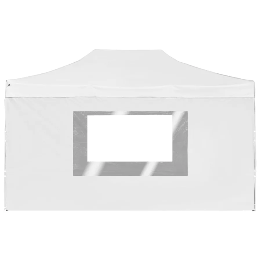 Tente de réception pliable avec parois Aluminium 4,5x3 m Blanc - 6
