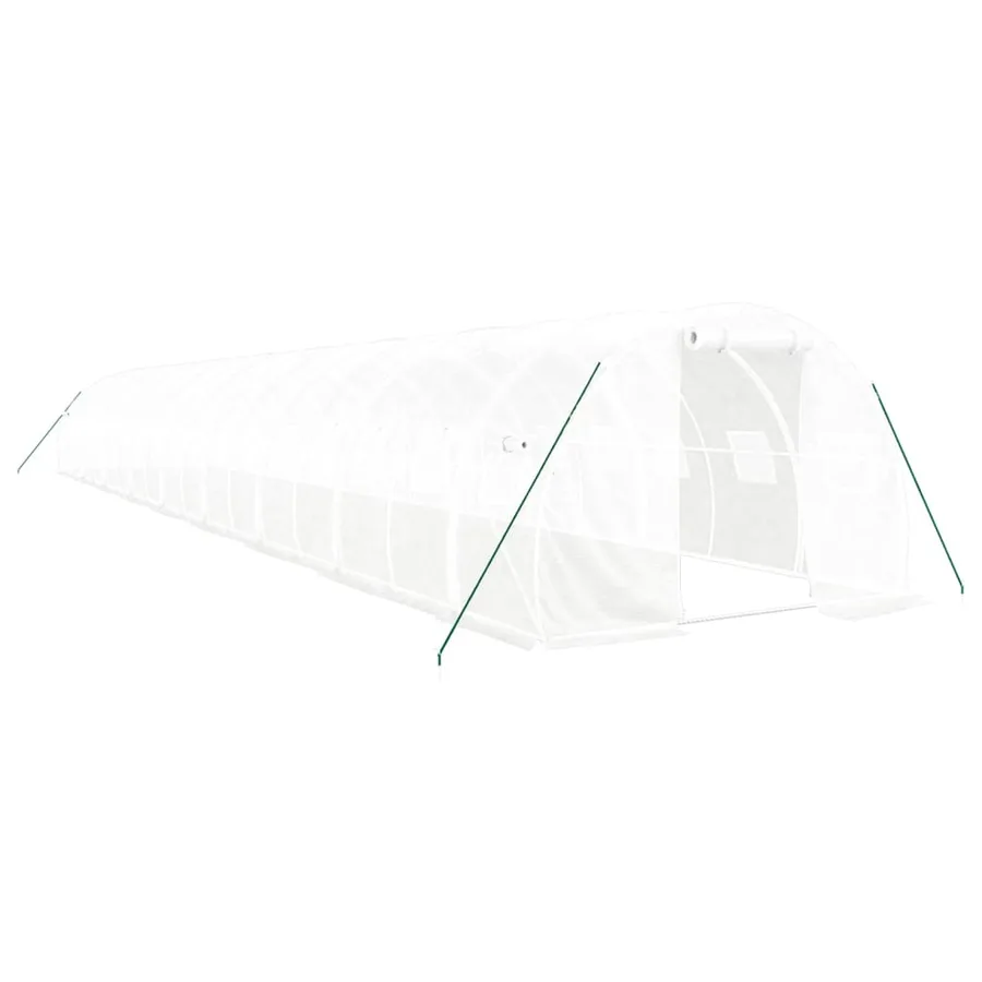 Serre avec cadre en acier blanc 54 m² 18x3x2 m - 2