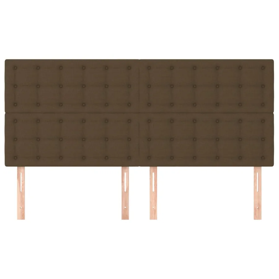 Tête de lit marron foncé 160 x 5 x 118/128 cm Tissu - 3