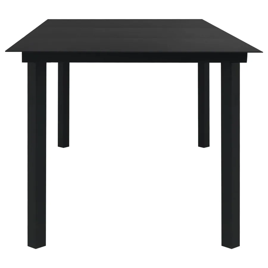 Table à manger de jardin Noir 190x90x74 cm Acier et verre - 3