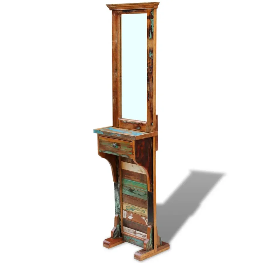 Miroir de couloir bois de récupération massif 47x23x180 cm - 5