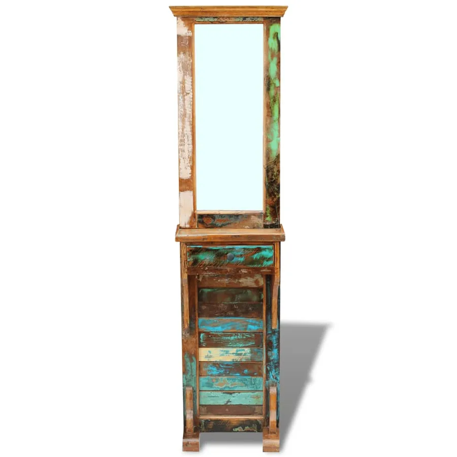 Miroir de couloir bois de récupération massif 47x23x180 cm - 6