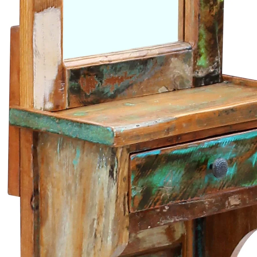 Miroir de couloir bois de récupération massif 47x23x180 cm - 7