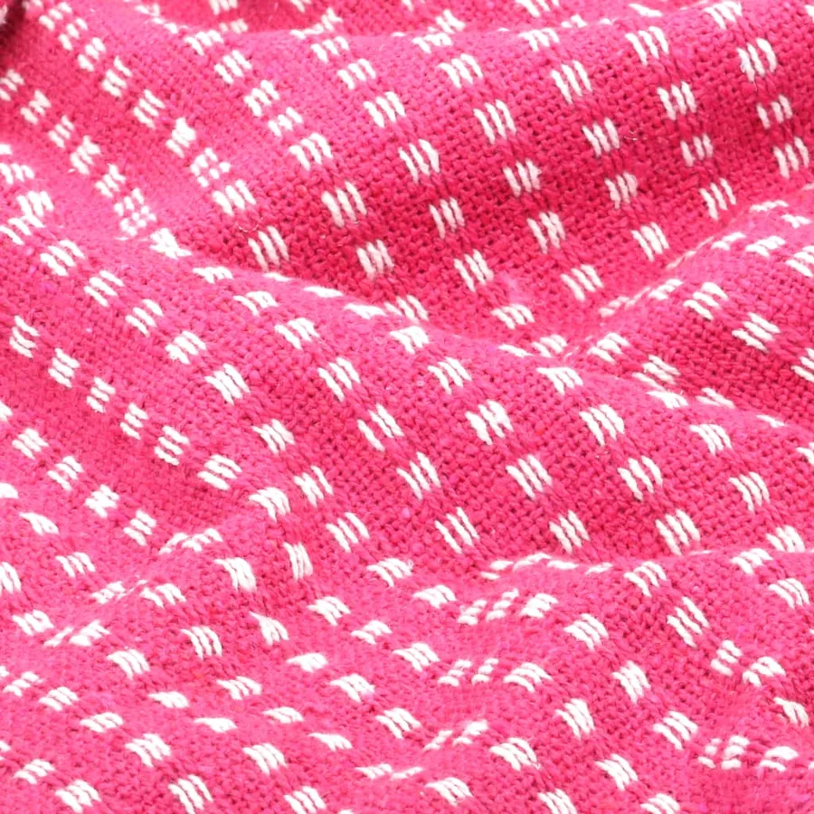 Couverture coton à carreaux 160x210 cm Rose - 5