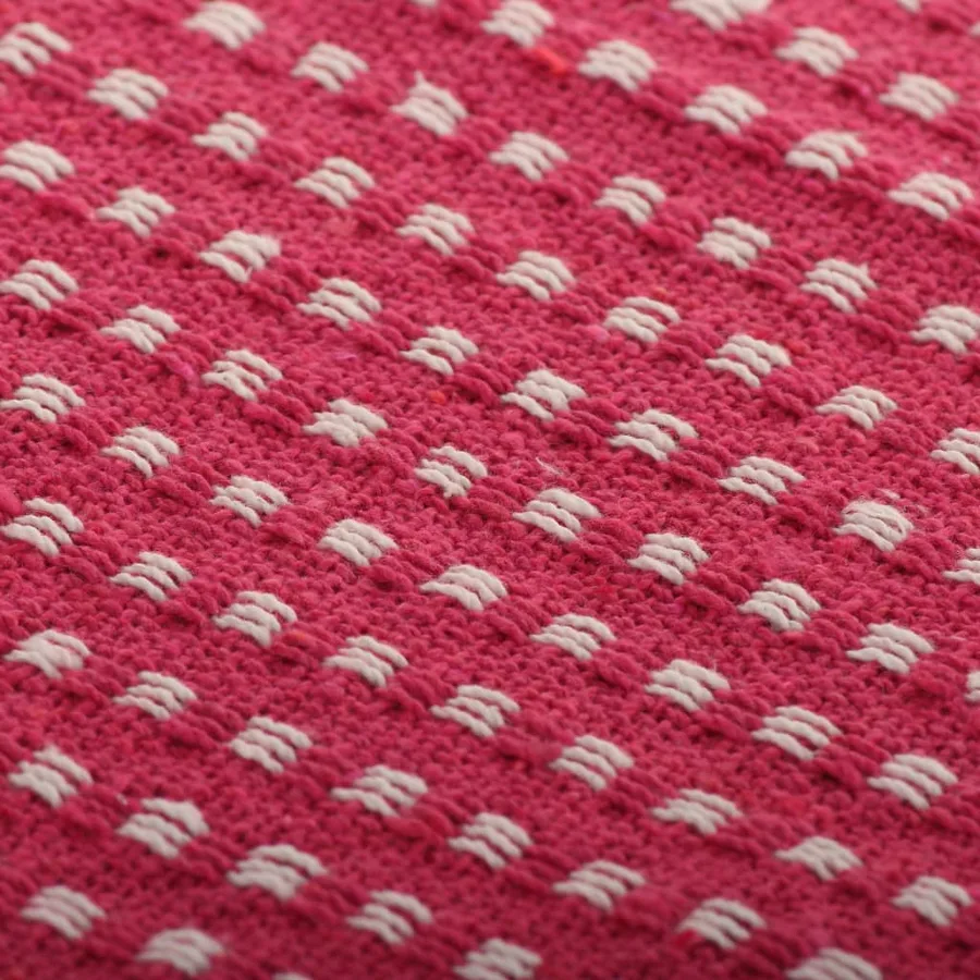 Couverture coton à carreaux 160x210 cm Rose - 6