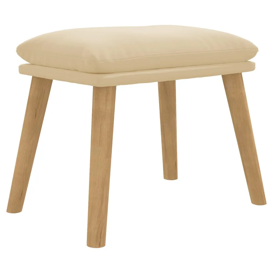 Repose-pied Blanc crème 45x29,5x35 cm Velours - 2