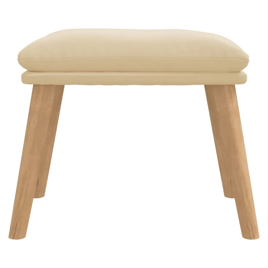 Repose-pied Blanc crème 45x29,5x35 cm Velours - 3