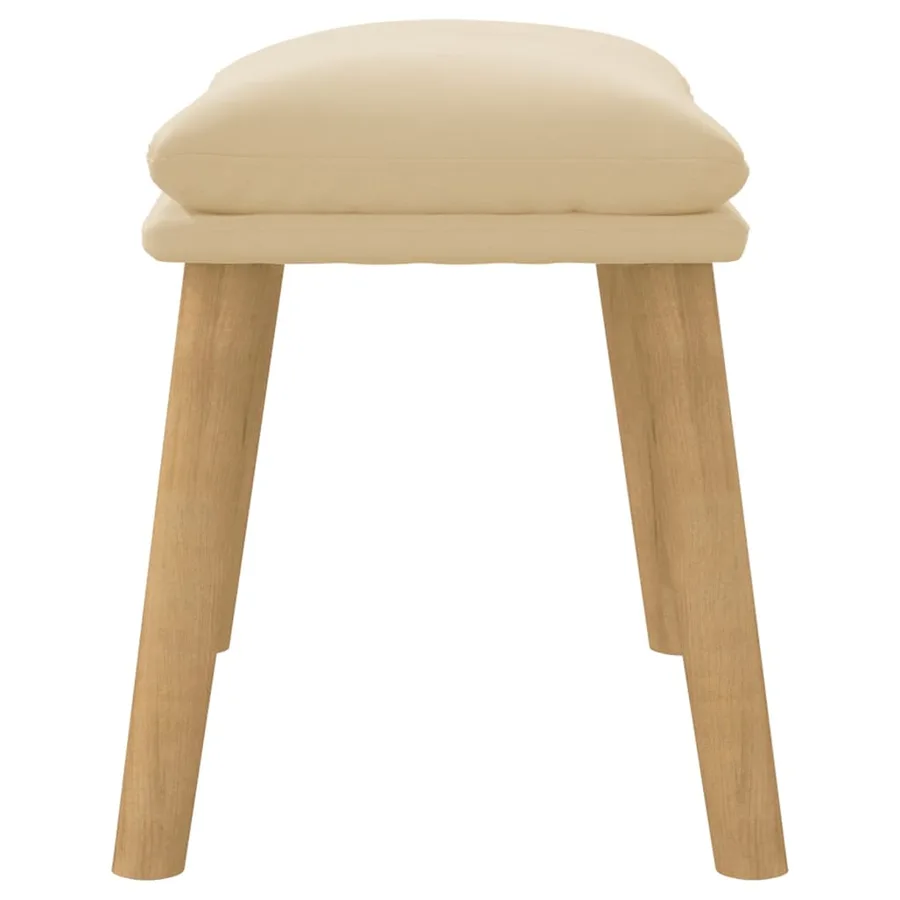 Repose-pied Blanc crème 45x29,5x35 cm Velours - 4