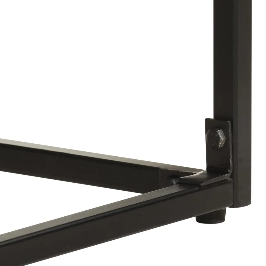 Buffet Noir 60x30x120 cm Bois massif d'acacia et de manguier - 7