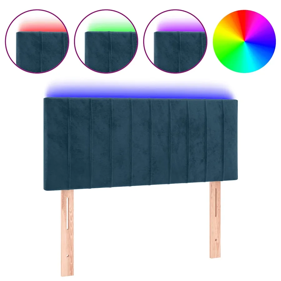 Tête de lit à LED Bleu foncé 80x5x78/88 cm Velours - 2