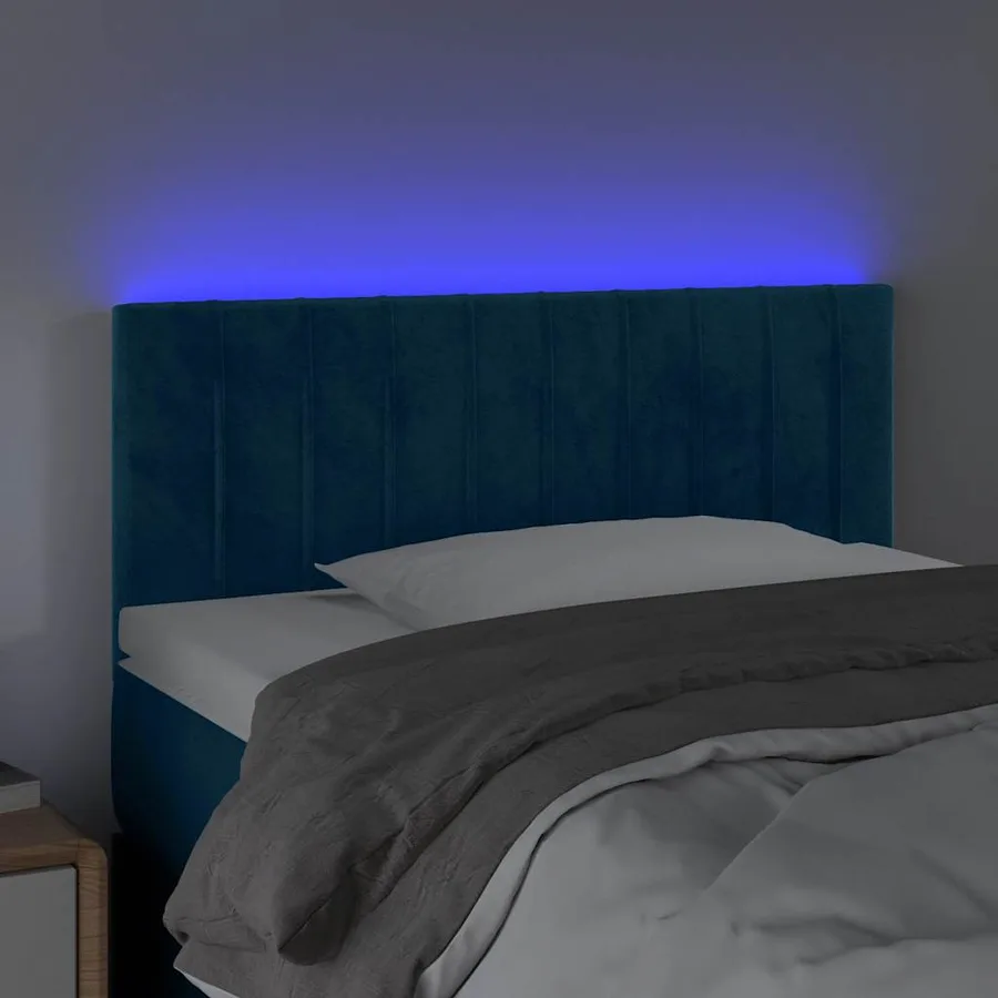 Tête de lit à LED Bleu foncé 80x5x78/88 cm Velours - 3