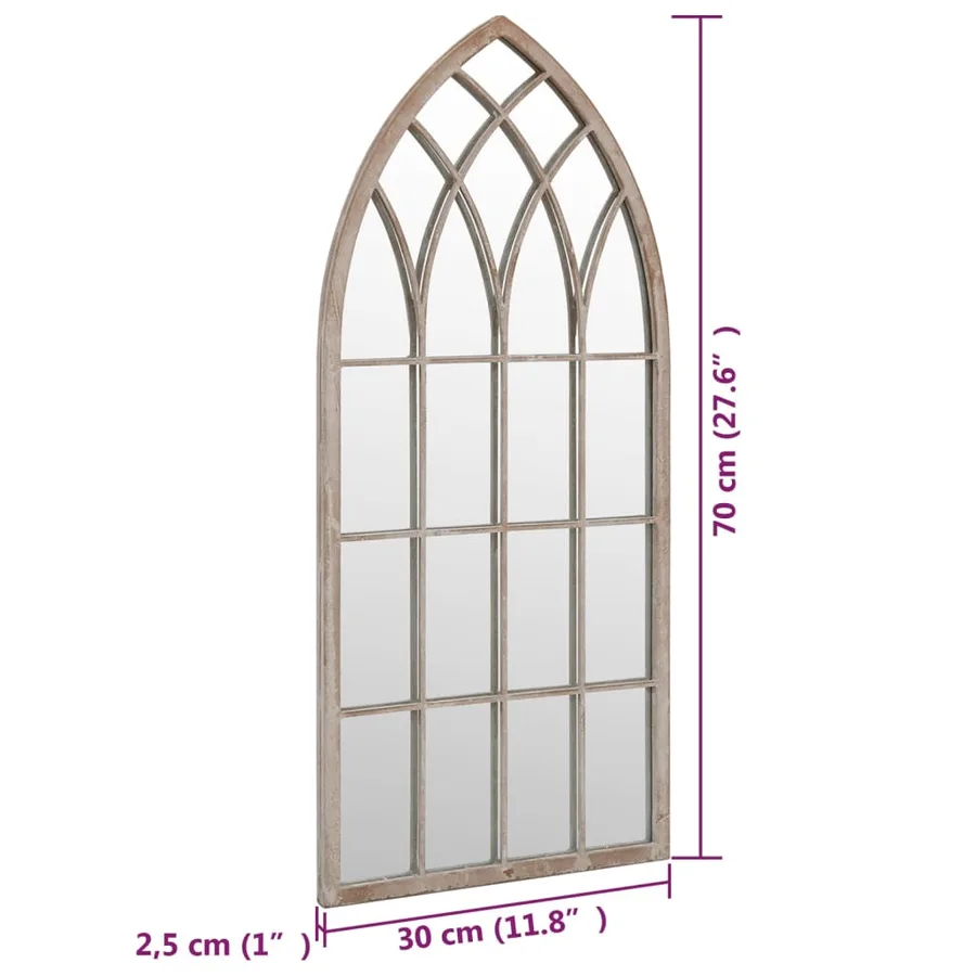 Miroir de jardin Sable 70x30 cm Fer pour utilisation extérieure - 6