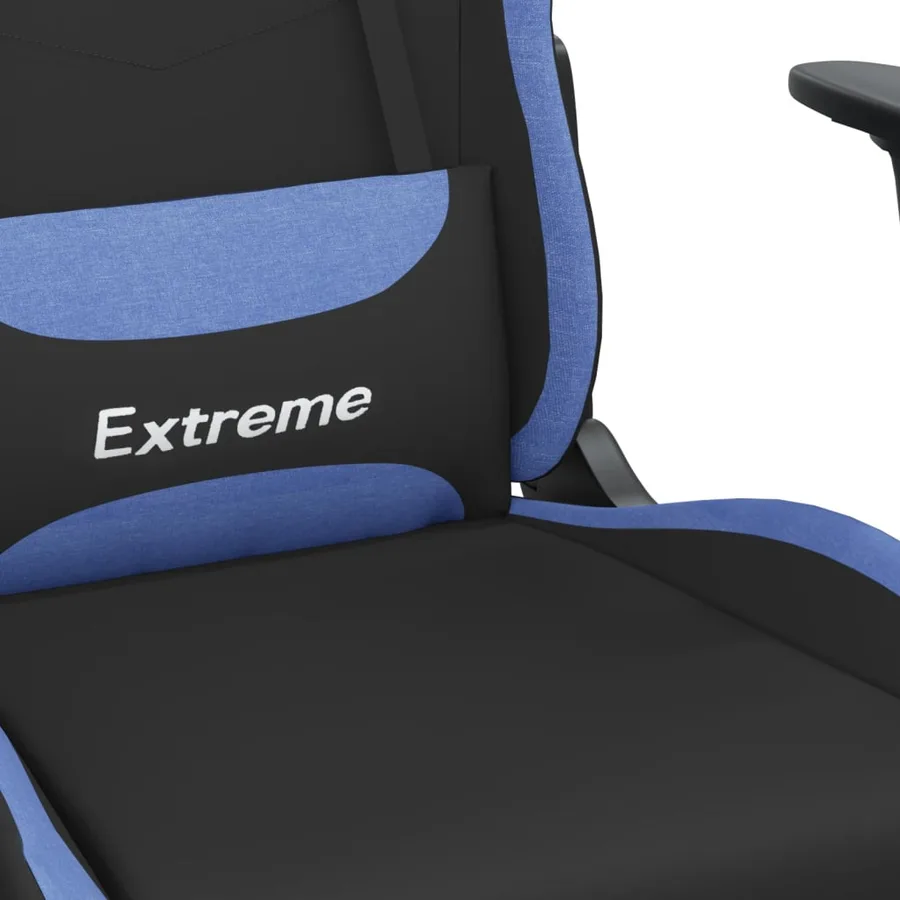 Chaise de jeu de massage Noir et bleu Tissu - 8