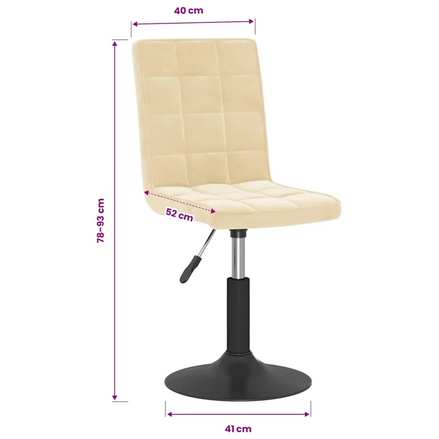 Chaises pivotantes à manger lot de 6 crème velours - 10
