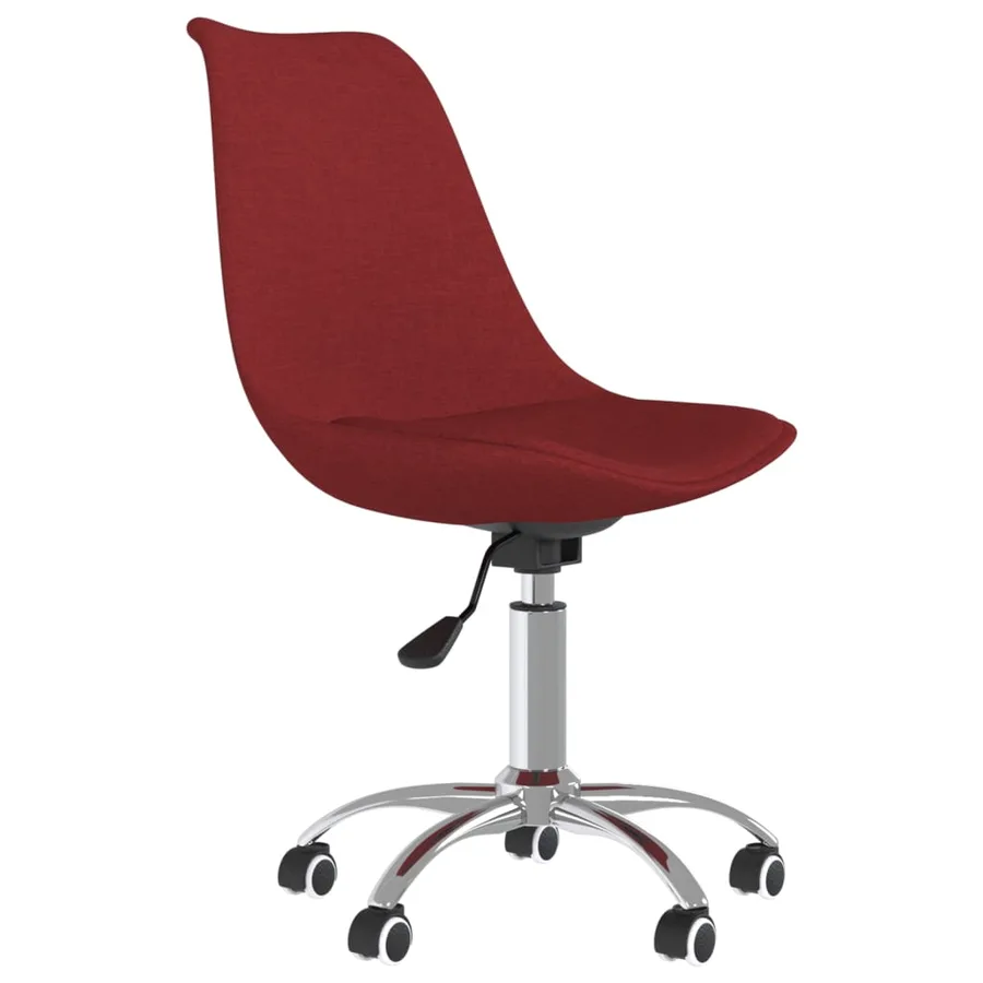 Chaises pivotantes à manger lot de 2 Rouge bordeaux Tissu - 3