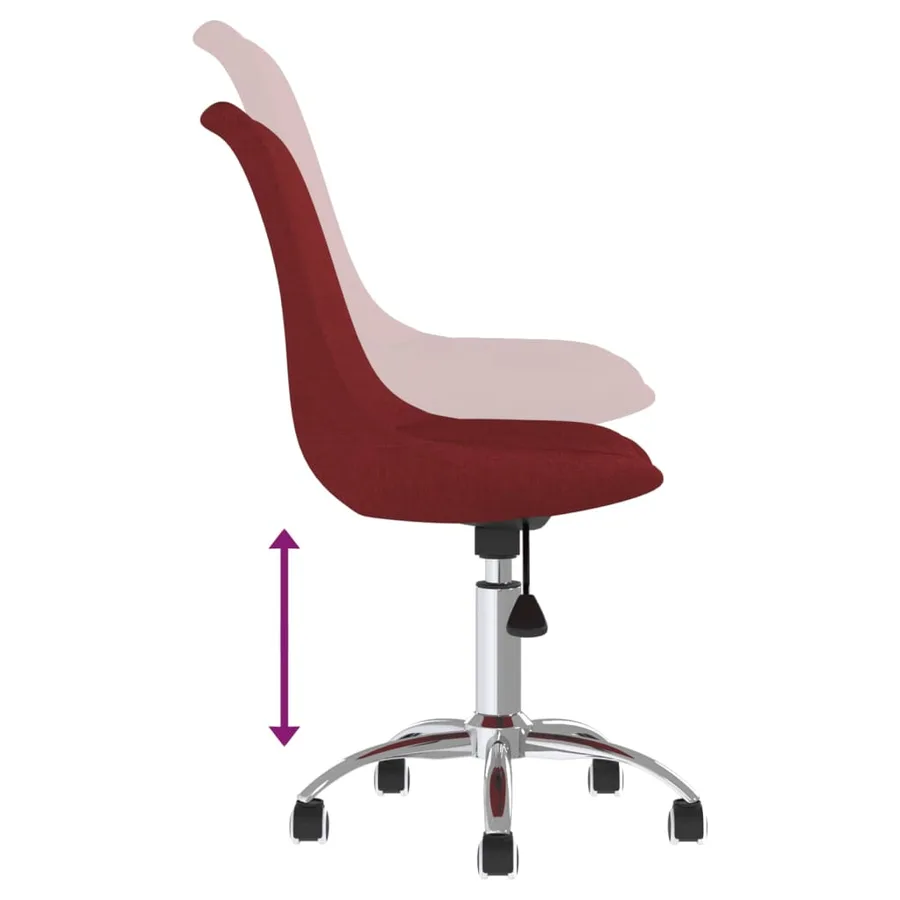 Chaises pivotantes à manger lot de 2 Rouge bordeaux Tissu - 7