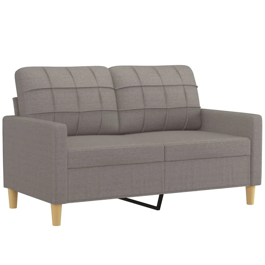 Canapé 2 places avec oreillers décoratifs taupe 120 cm tissu - 4