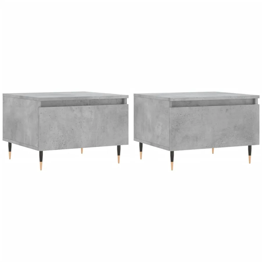 Tables basses 2 pcs gris béton 50x46x35 cm bois d'ingénierie - 2