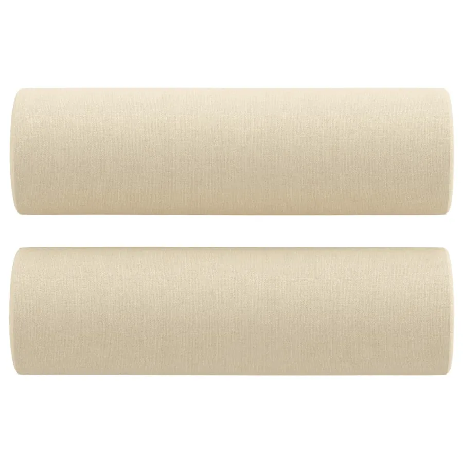 Ensemble de canapés 3 pcs avec coussins crème tissu - 6