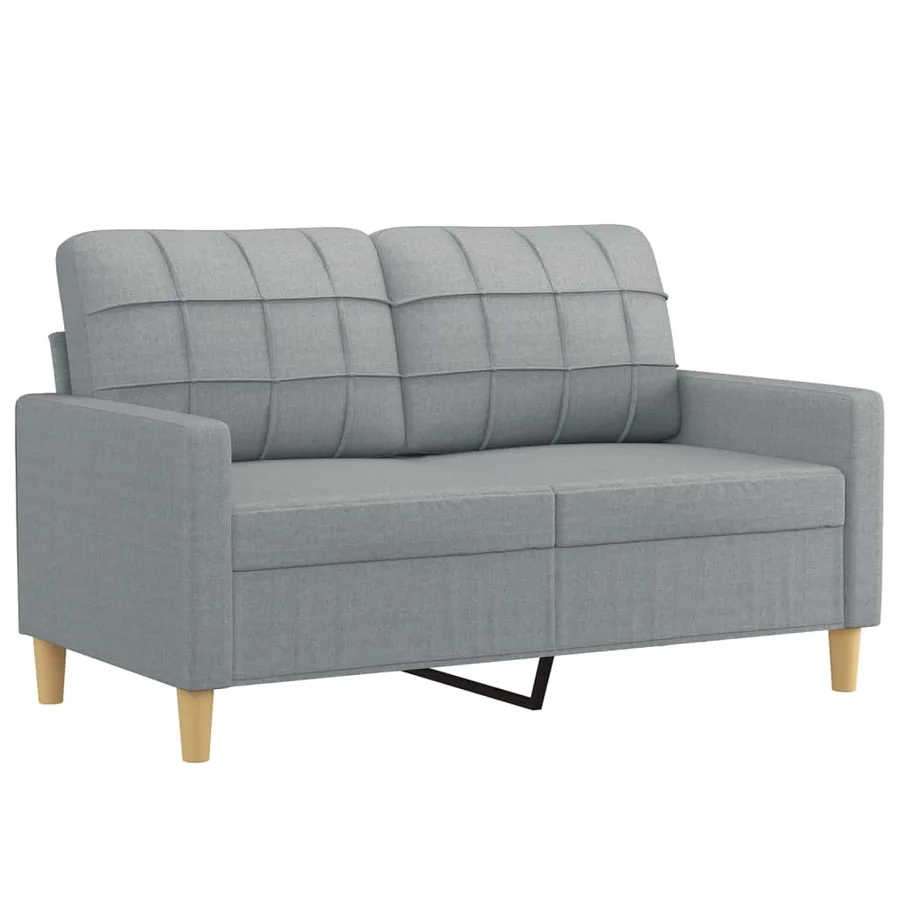 Canapé 2 places avec oreillers gris clair 120 cm tissu - 4