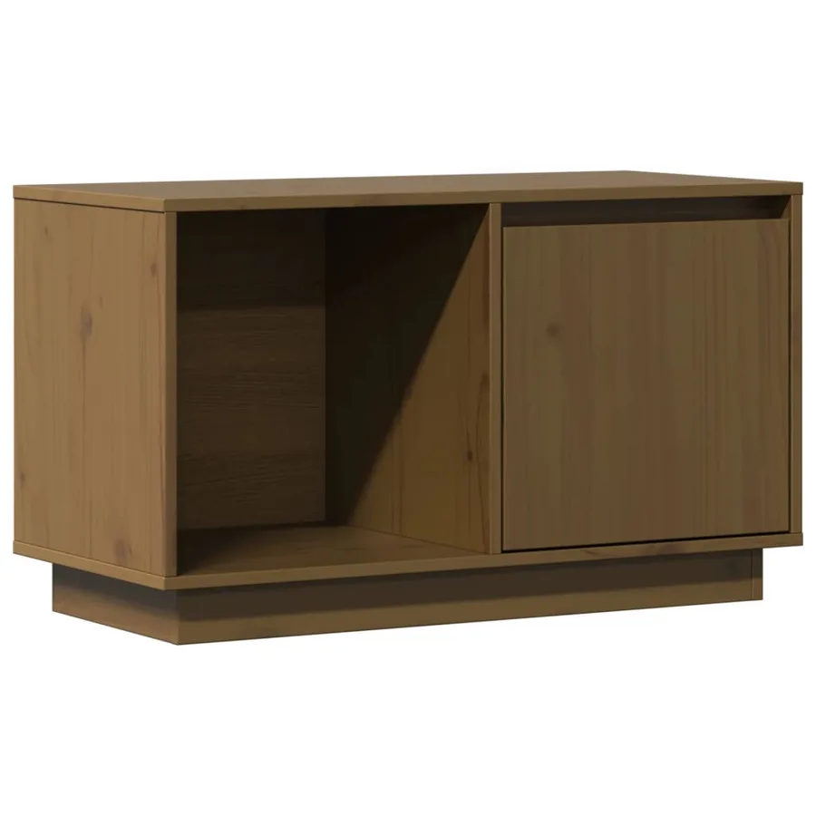 Meuble TV Marron miel 74x35x44 cm Bois de pin massif - 2