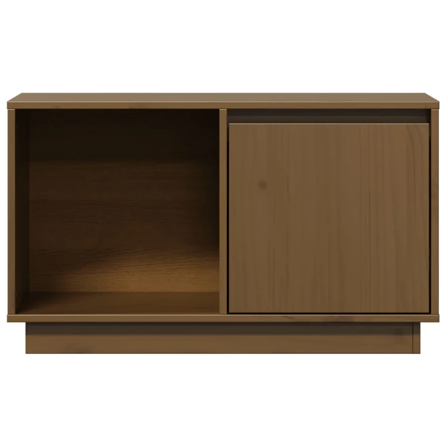 Meuble TV Marron miel 74x35x44 cm Bois de pin massif - 4