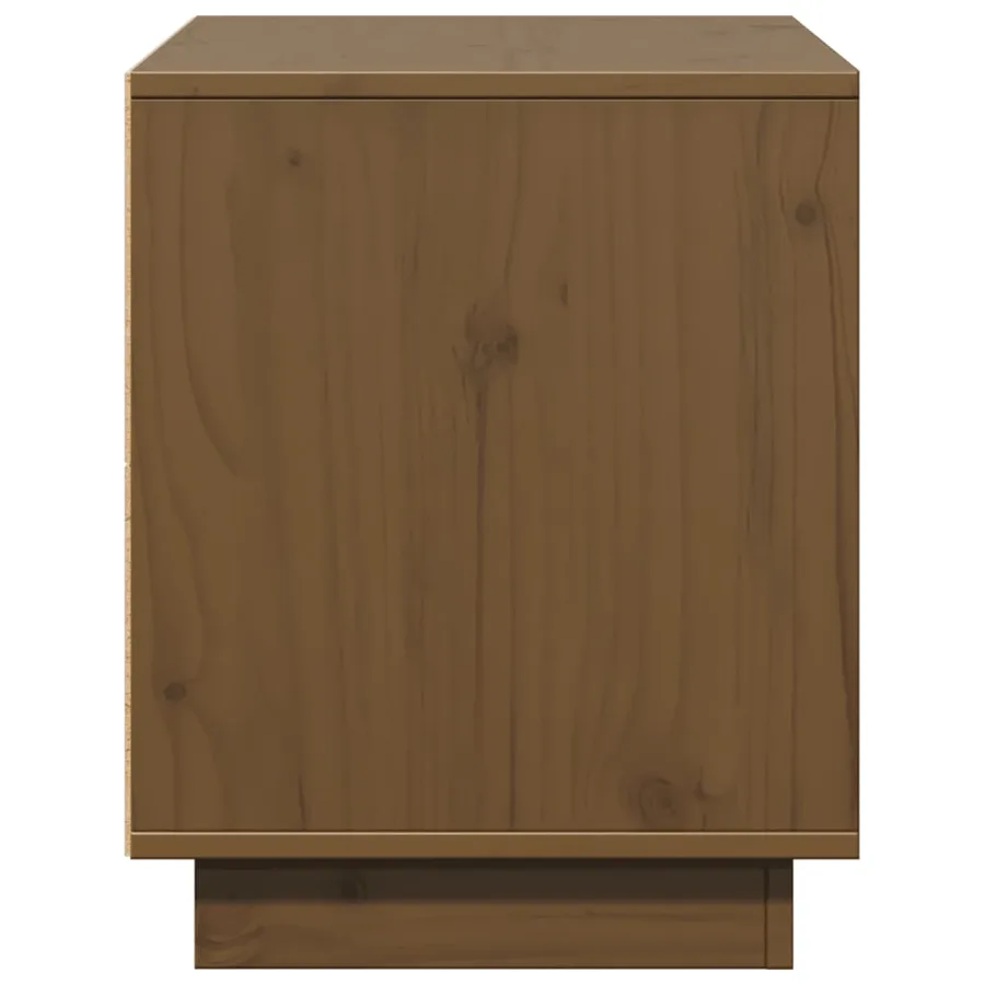 Meuble TV Marron miel 74x35x44 cm Bois de pin massif - 6