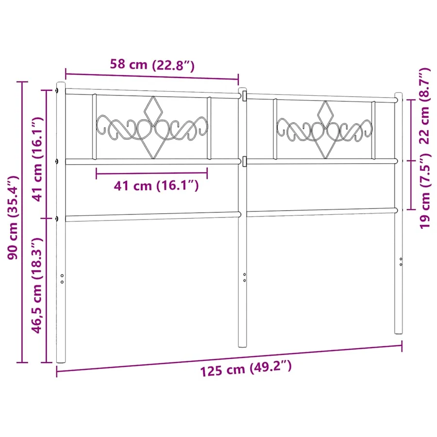Tête de lit de remplacement métal blanc 120 cm - 7