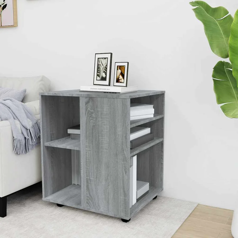 Armoire roulante Sonoma gris 60x53x72 cm Bois d'ingénierie - 3