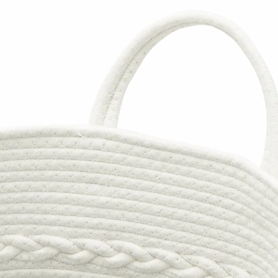 Panier de rangement gris et blanc Ø43x38 cm coton - 6