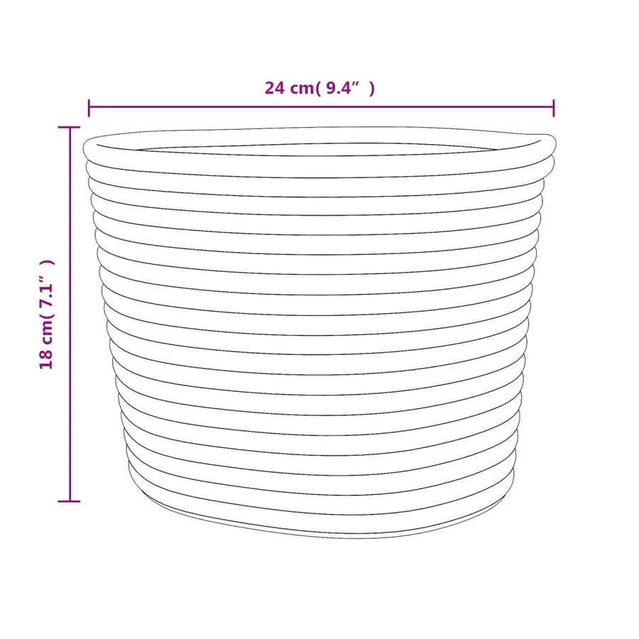 Paniers de rangement 2 pcs gris et blanc Ø24x18 cm coton - 10