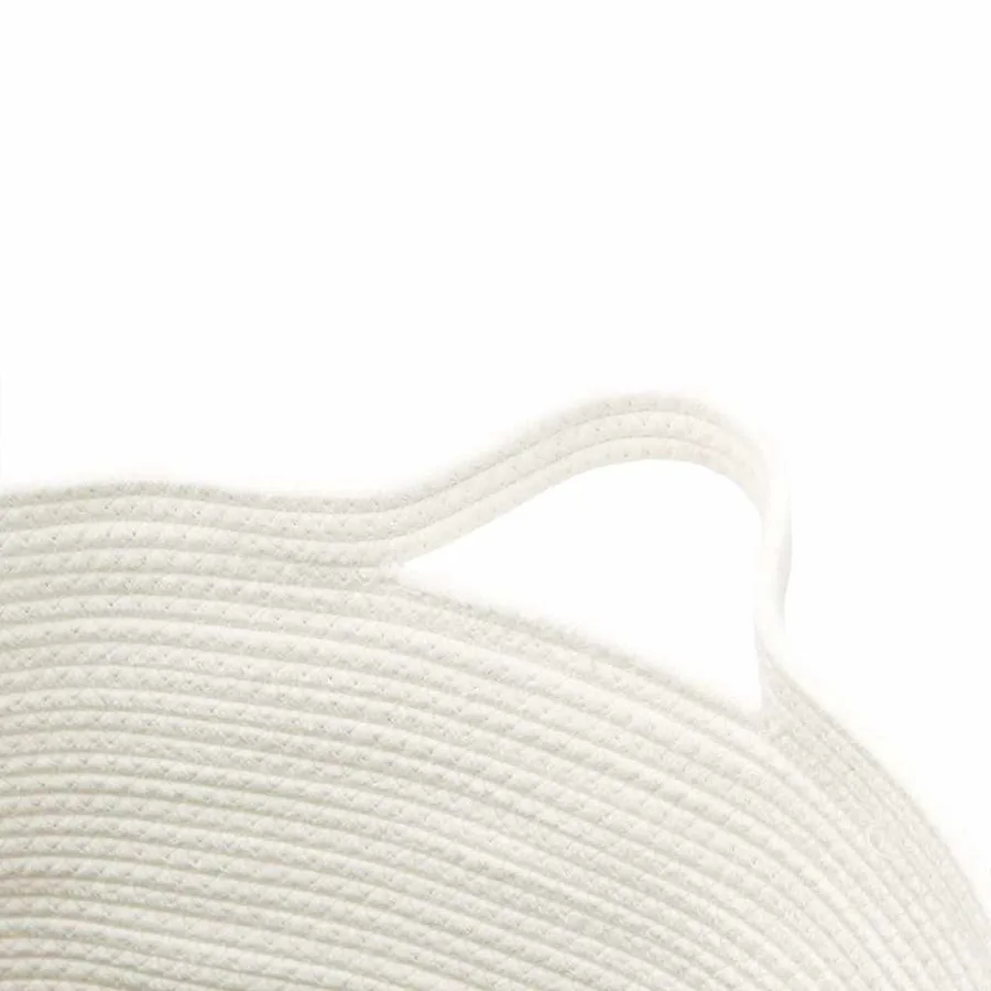 Panier de rangement marron et blanc Ø49x65 cm coton - 6