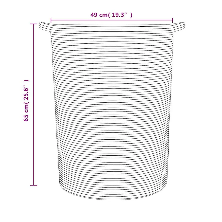 Panier de rangement marron et blanc Ø49x65 cm coton - 9