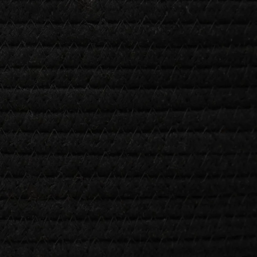 Panier de rangement avec couvercle noir et beige Ø37x50cm coton - 10