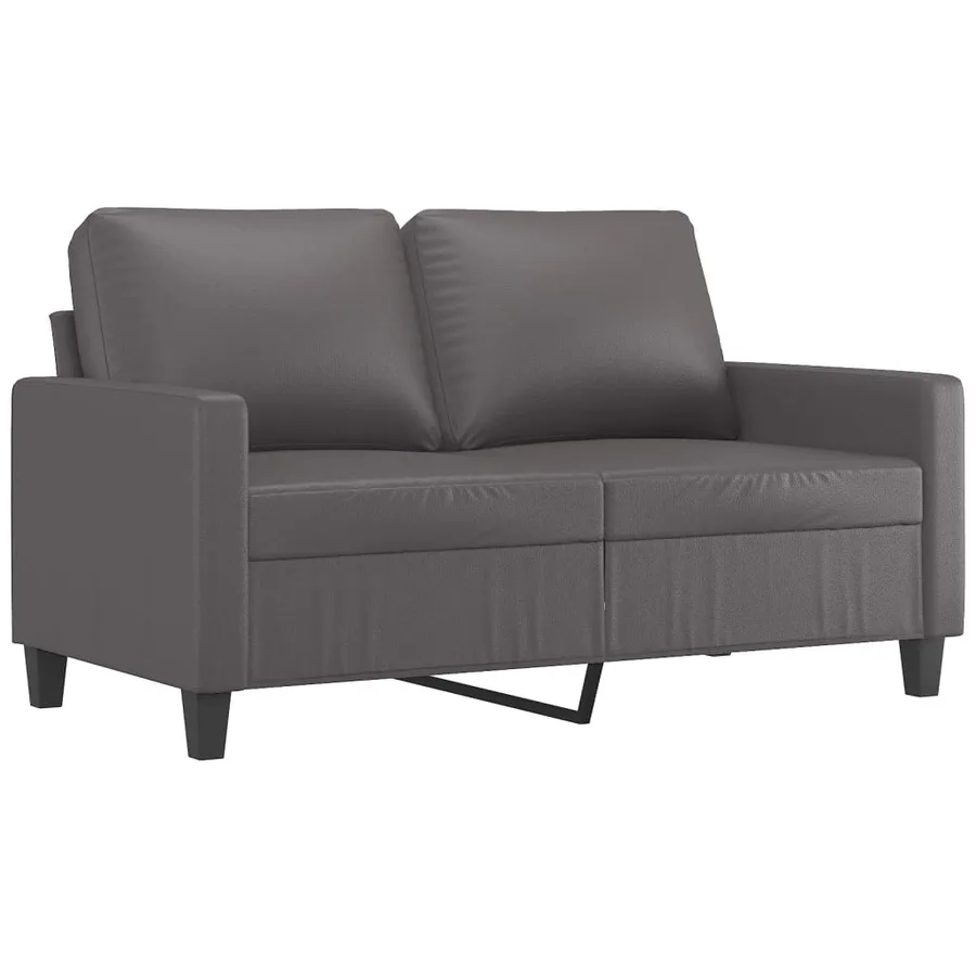 Ensemble de canapés 3 pcs avec coussins Gris Similicuir - 3