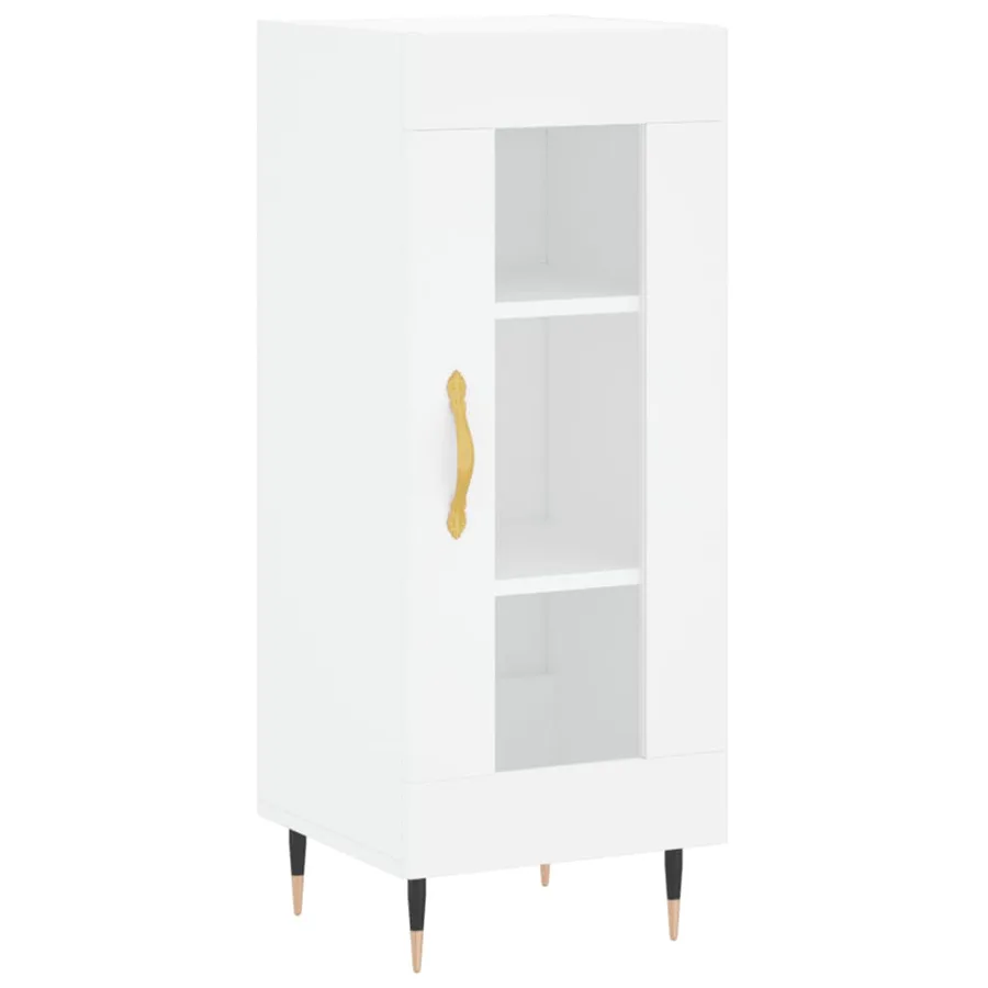 Buffet haut Blanc 34,5x34x180 cm Bois d'ingénierie - 7