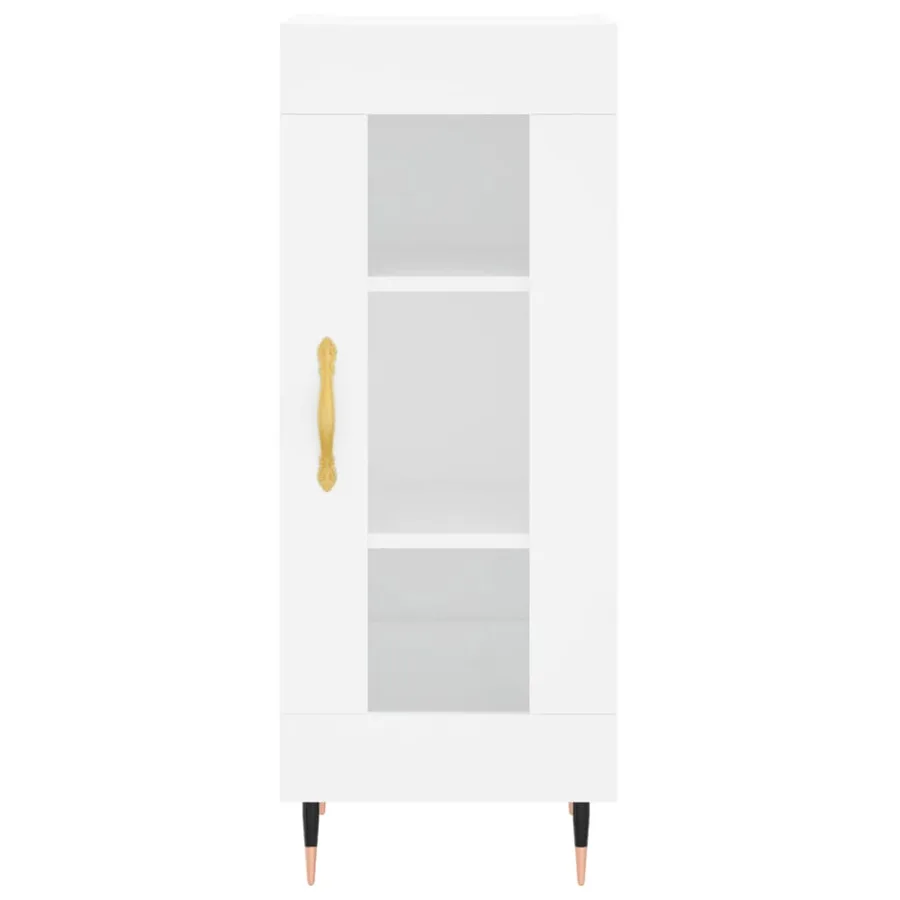 Buffet haut Blanc 34,5x34x180 cm Bois d'ingénierie - 8