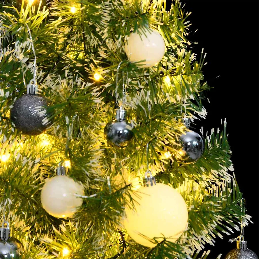 Sapin de Noël artificiel 150 LED&boules&neige floquée 150 cm - 3