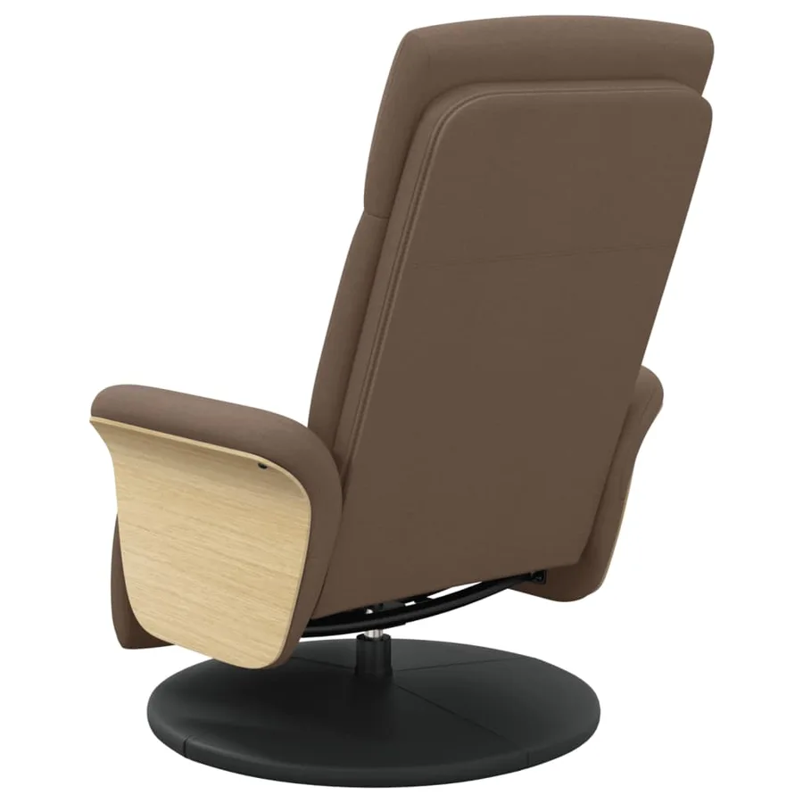 Fauteuil inclinable avec repose-pieds marron tissu - 5